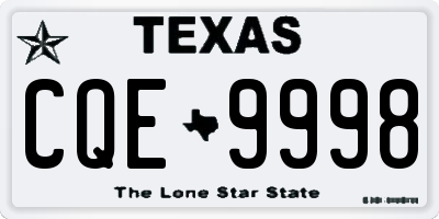 TX license plate CQE9998