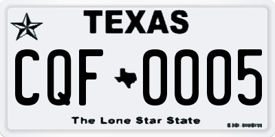 TX license plate CQF0005