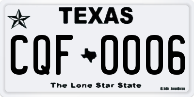 TX license plate CQF0006