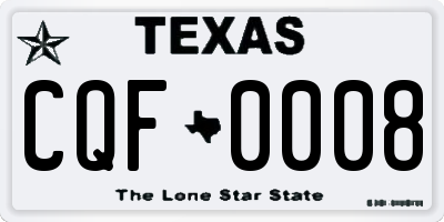 TX license plate CQF0008