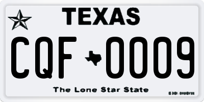 TX license plate CQF0009