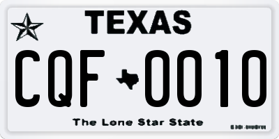 TX license plate CQF0010