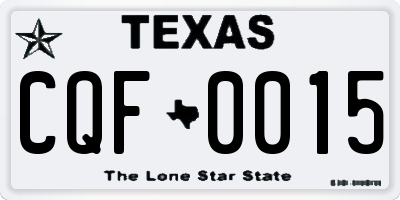 TX license plate CQF0015