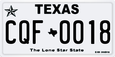 TX license plate CQF0018