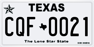 TX license plate CQF0021