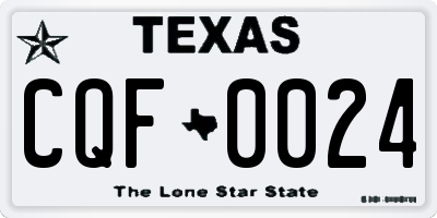 TX license plate CQF0024