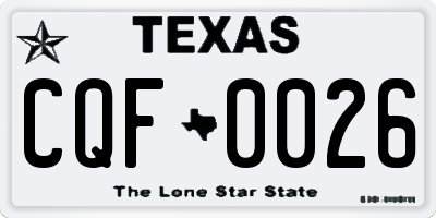 TX license plate CQF0026