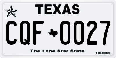 TX license plate CQF0027