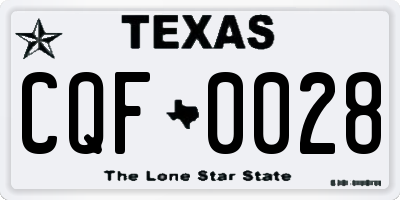 TX license plate CQF0028