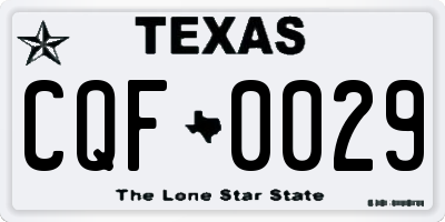 TX license plate CQF0029