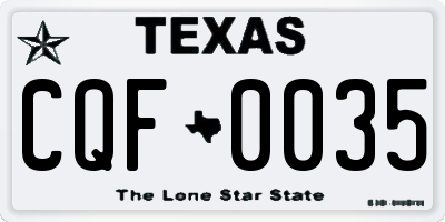 TX license plate CQF0035