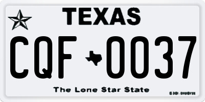 TX license plate CQF0037