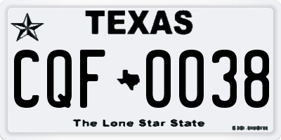 TX license plate CQF0038