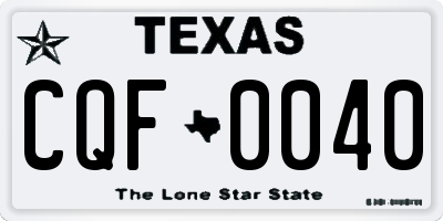 TX license plate CQF0040