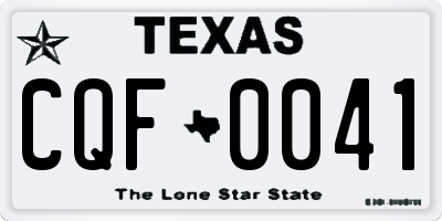 TX license plate CQF0041