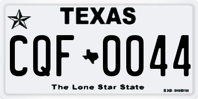 TX license plate CQF0044