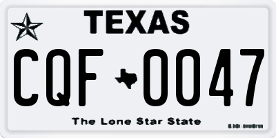 TX license plate CQF0047