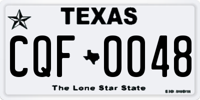 TX license plate CQF0048
