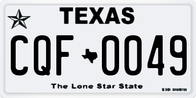 TX license plate CQF0049