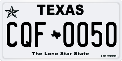 TX license plate CQF0050