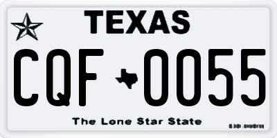 TX license plate CQF0055
