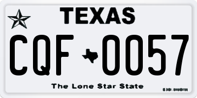 TX license plate CQF0057