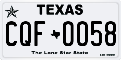 TX license plate CQF0058