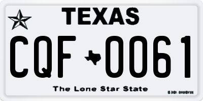 TX license plate CQF0061