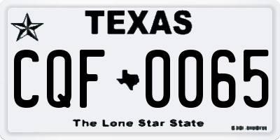 TX license plate CQF0065