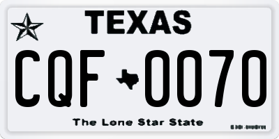 TX license plate CQF0070