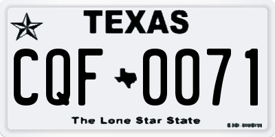 TX license plate CQF0071