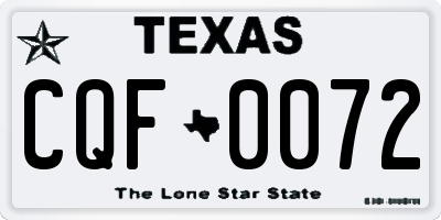 TX license plate CQF0072