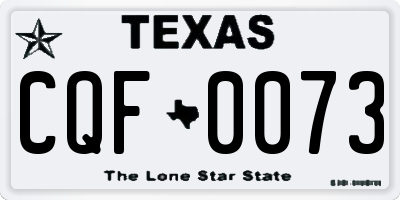 TX license plate CQF0073