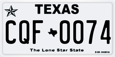 TX license plate CQF0074