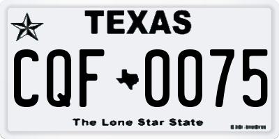 TX license plate CQF0075