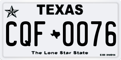 TX license plate CQF0076