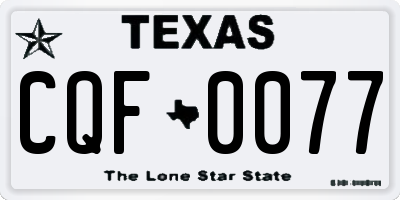 TX license plate CQF0077