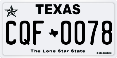 TX license plate CQF0078