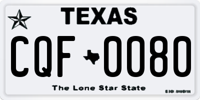 TX license plate CQF0080