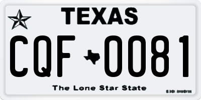 TX license plate CQF0081