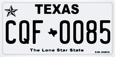 TX license plate CQF0085