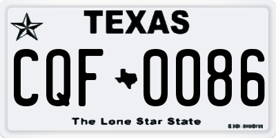 TX license plate CQF0086