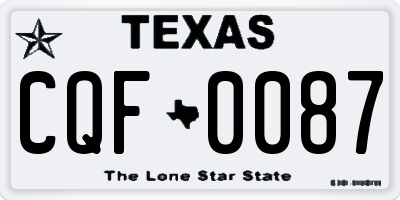 TX license plate CQF0087