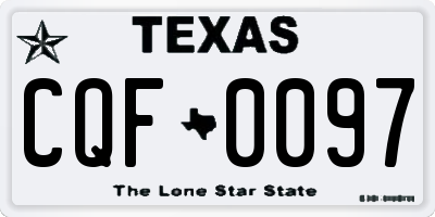 TX license plate CQF0097