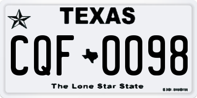 TX license plate CQF0098
