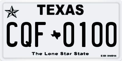 TX license plate CQF0100