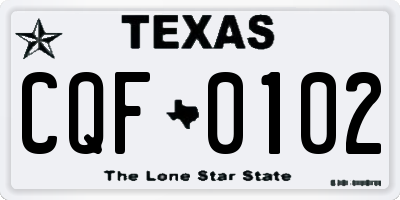 TX license plate CQF0102