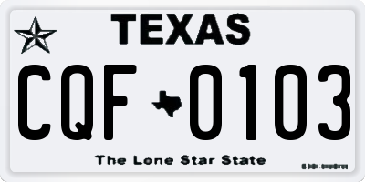 TX license plate CQF0103