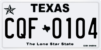 TX license plate CQF0104