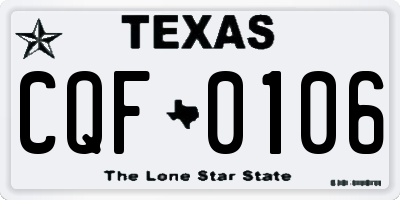 TX license plate CQF0106